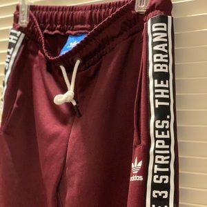 adidas Track Pants - Burgundy Men's Medium